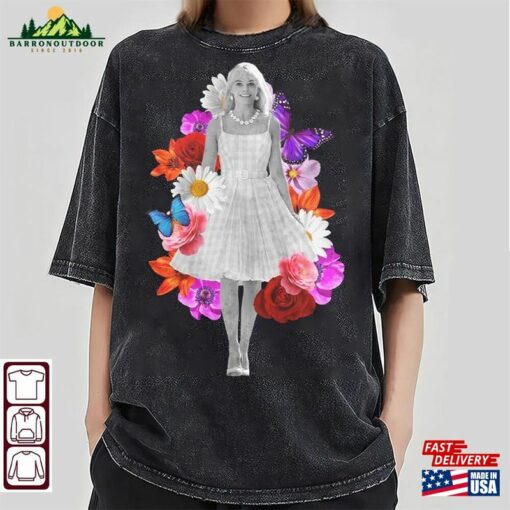 Margot Robbie Floral Merch Shirt Tee T-Shirt Unisex