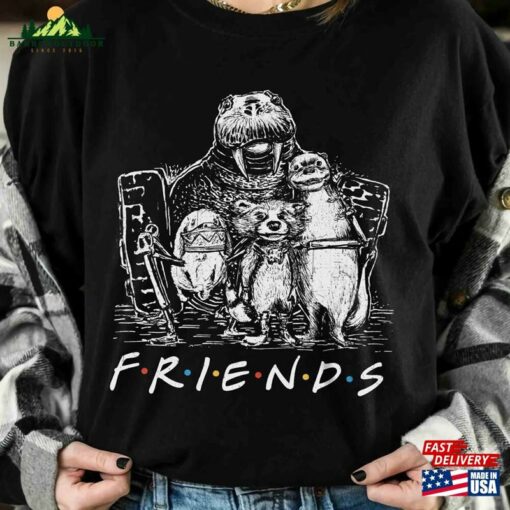 Marvel Guardians Friends Lylla Teefs Floor Rocket Raccoon Retro Shirt Mcu Comic Fans Unisex T-Shirt Family Birthday Gift Adult Toddler Tee