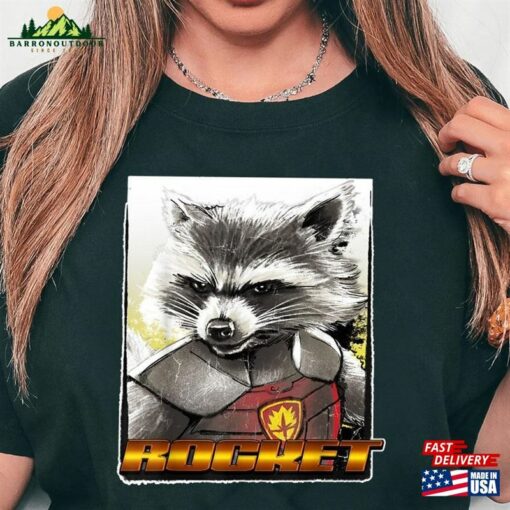 Marvel Guardians Of The Galaxy Shirt Rocket Glare Wanted Super Hero Sweatshirt Classic