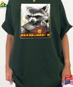 Marvel Guardians Of The Galaxy Shirt Rocket Glare Wanted Super Hero Sweatshirt Classic