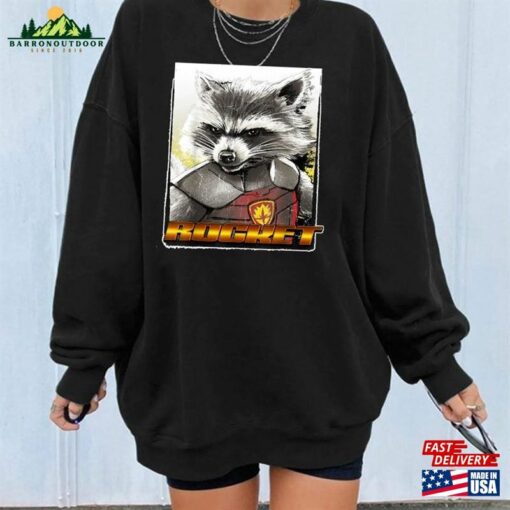 Marvel Guardians Of The Galaxy Shirt Rocket Glare Wanted Super Hero Sweatshirt Classic