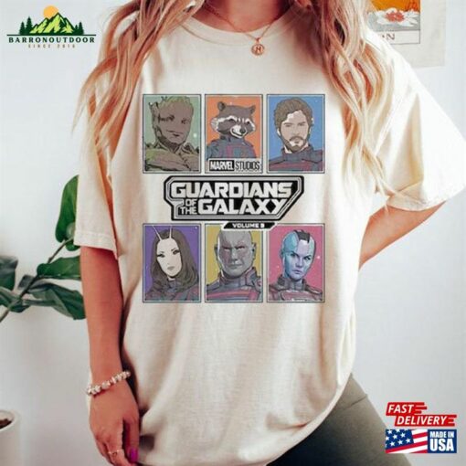 Marvel Guardians Of The Galaxy Vol 3 Galactic Bunch T-Shirt Rocket Team Space Tee Unisex