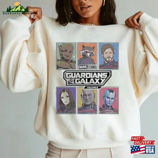 Marvel Guardians Of The Galaxy Vol 3 Galactic Bunch T-Shirt Rocket Team Space Tee Unisex