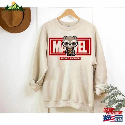 Marvel Guardians Of The Galaxy Vol 3 Rocket Raccoon Portrait T-Shirt Sweatshirt Superhero Shirt Classic