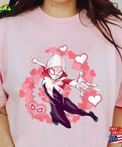 Marvel Spider Man Into The Verse Gwen Stacy Hearts T-Shirt Classic Hoodie