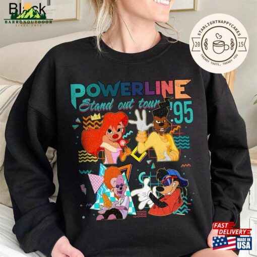 Max Goof Roxanne Goofy Powerline Stand Out Tour’95 Vintage Retro Shirt Movie Classic Unisex