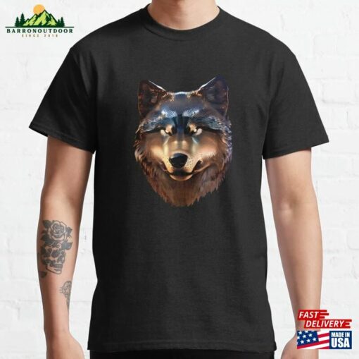 Metallic Cyber Wolf Classic T-Shirt Hoodie