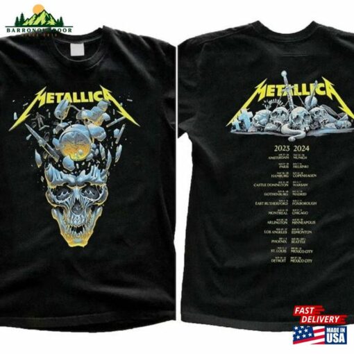 Metallica Band Thrash Metal Tour 2023 2024 Shirt Vintage Unisex Classic