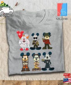 Mickey Horror Halloween Shirt Movie Jason Voorhees Freddy Krueger T-Shirt Costume Unisex Classic