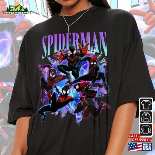 Miles Morales Movie Shirt K12 Spiderman 2023 Across The Spider Verse Sweatshirt Unisex Hoodie