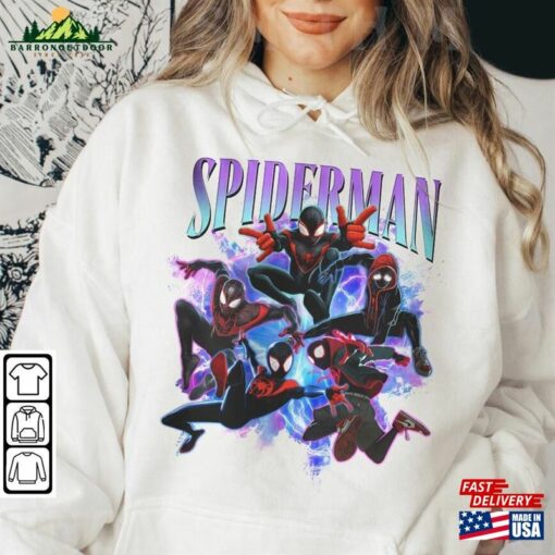 Miles Morales Movie Shirt K12 Spiderman 2023 Across The Spider Verse Sweatshirt Unisex Hoodie