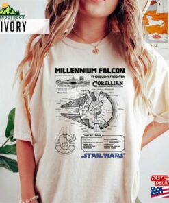 Millennium Falcon Blueprint – Star Wars Shirt Comfort Color Retro Movie Classic Hoodie