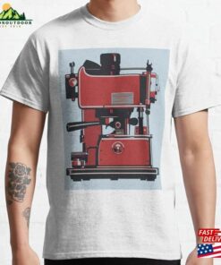 Modernist Musings Red Blue Bauhaus Rustic Espresso Machine Art Classic T-Shirt Unisex Modernist Musings Red Blue Bauhaus Rustic Espresso Machine Art Classic T-Shirt Unisex