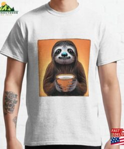 Morning Coffee With Sloth Classic T-Shirt Hoodie Unisex Morning Coffee With Sloth Classic T-Shirt Hoodie Unisex