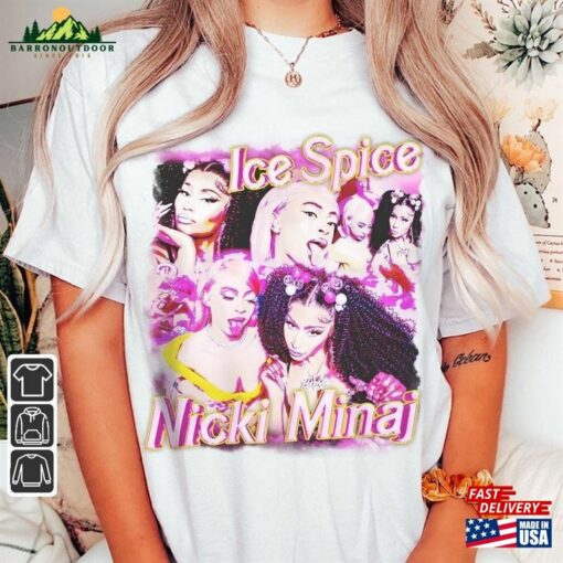 Nicki Minaj X Ice Spice Vintage Rap Shirt Homage Barbie World 90S Y2k Sweatshirt Unisex