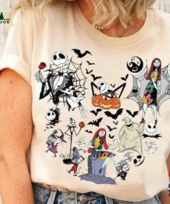 Nightmare Before Christmas Shirt Mickey Ears Halloween Movie Characters Cute Sweater Sweatshirt Hoodie