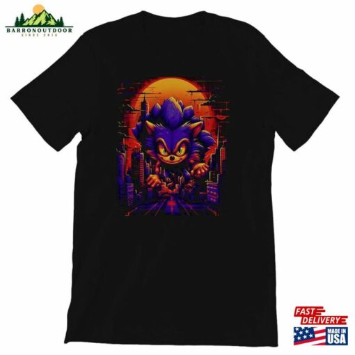 Nightmare Kaiju Blue Hedgehog Shirt Unisex Graphic Tee Movie Classic