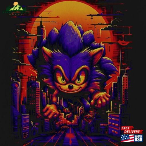 Nightmare Kaiju Blue Hedgehog Shirt Unisex Graphic Tee Movie Classic