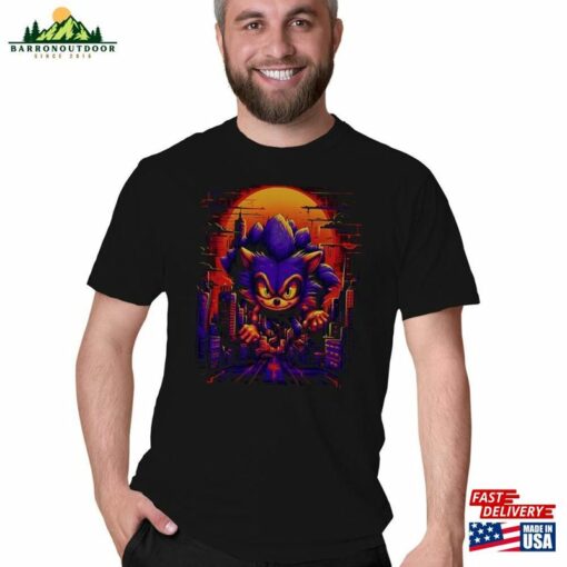 Nightmare Kaiju Blue Hedgehog Shirt Unisex Graphic Tee Movie Classic