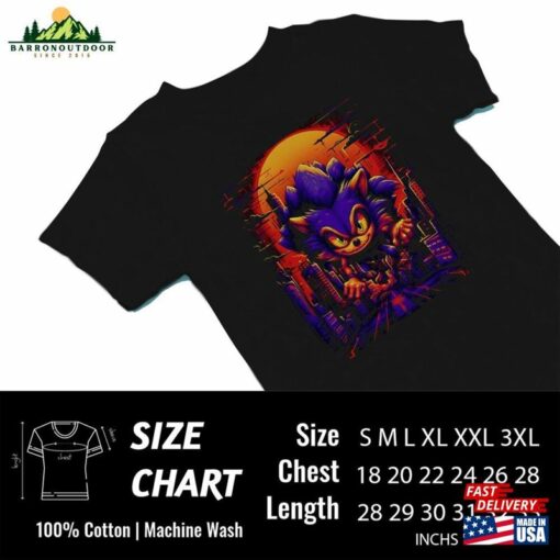 Nightmare Kaiju Blue Hedgehog Shirt Unisex Graphic Tee Movie Classic