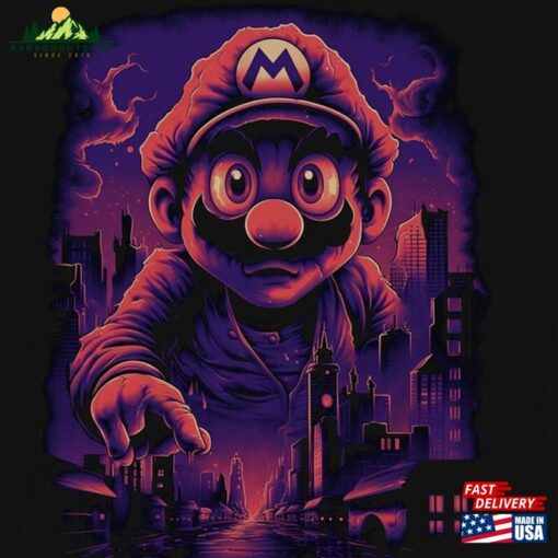 Nightmare Kaiju Mario Shirt Unisex Graphic Tee Movie Hoodie