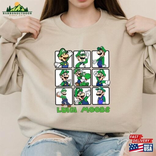 Nintendo Luigi Moods T-Shirt Super Mario Tee Classic