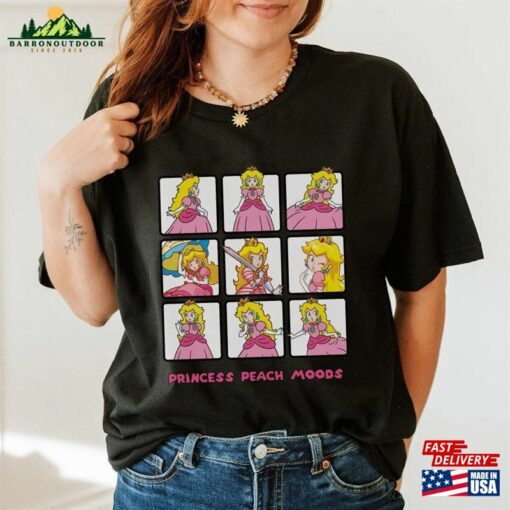 Nintendo Princess Peach Mood T-Shirt Super Mario Tee Classic