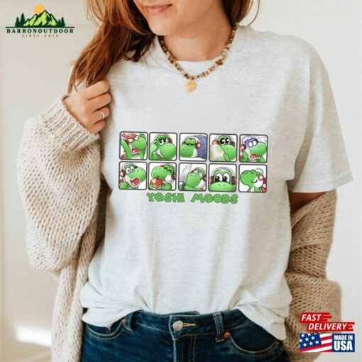 Nintendo Yoshi Moods T-Shirt Super Mario Tee Classic Unisex