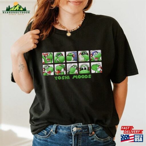 Nintendo Yoshi Moods T-Shirt Super Mario Tee Classic Unisex