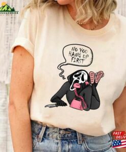 No You Hang Up First Shirt Halloween Ghostface Valentine Unisex Classic