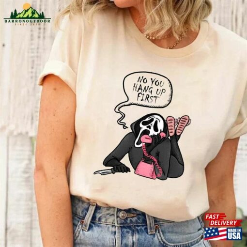 No You Hang Up First Shirt Halloween Ghostface Valentine Unisex Classic