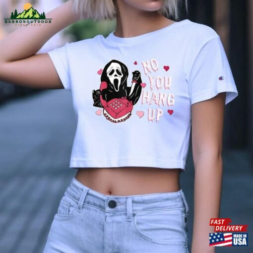 No You Hang Up Halloween Shirt Crop Top Valentine Classic Sweatshirt