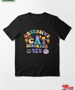 Ocd Obsessive Cat Disorder Funny Lover Groovy Wavy For Summer Essential T-Shirt Sweatshirt Hoodie