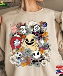 Oogie Boogie Floral Halloween Sweatshirt Jack And Sally Skeleton Fan Tee Spooky Gift Hoodie Classic Oogie Boogie Floral Halloween Sweatshirt Jack And Sally Skeleton Fan Tee Spooky Gift Hoodie Classic