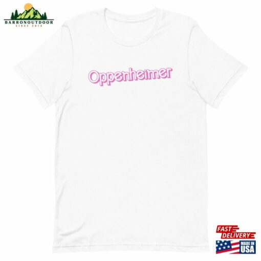 Oppenheimer Barbie Font Shirt Barbenheimer Funny Movie Inspired Unisex Hoodie