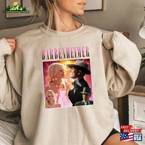 Oppenheimer Barbie Movie Fan Collage Essential T-Shirt Barbenheimer Sweatshirt Unisex Hoodie