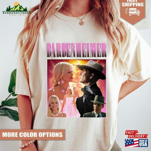 Oppenheimer Barbie Movie Fan Collage T-Shirt Barbenheimer 72123 Shirt Vs Hoodie