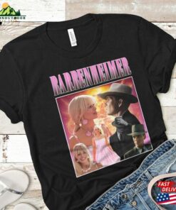 Oppenheimer Barbie Movie Fan Collage T-Shirt Barbenheimer 72123 Shirt Vs Hoodie