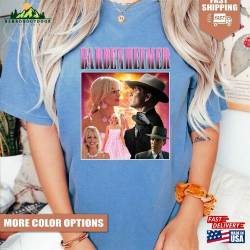 Oppenheimer Barbie Movie Fan Collage T-Shirt Barbenheimer 72123 Shirt Vs Hoodie