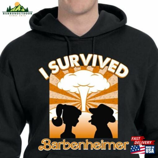 Orange Barbenheimer I Survived Trending Movie Funny Shirt Sweatshirt Hoodie