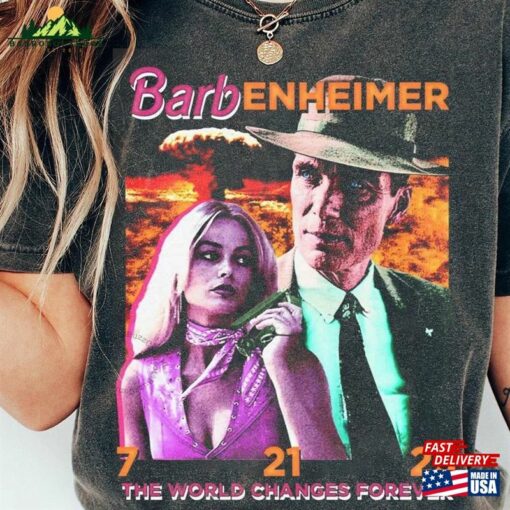 Original Barbenheimer Shirt Y2k Barbie The Destroyer Of Word Movie Oppenheimer Hoodie T-Shirt