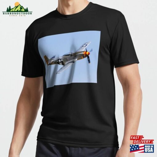 P51d Mustang 413578 In Flight Active T-Shirt Classic