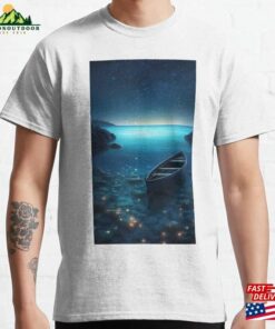 Pale Blue Beach Covered With Colorful Glowing Stones Classic T-Shirt Hoodie Pale Blue Beach Covered With Colorful Glowing Stones Classic T-Shirt Hoodie