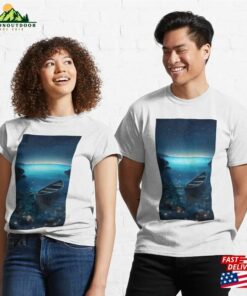 Pale Blue Beach Covered With Colorful Glowing Stones Classic T Shirt Hoodie 3