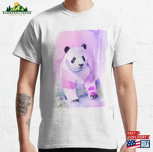 Panda Watercolor Portrait 2 Classic T-Shirt Unisex Hoodie