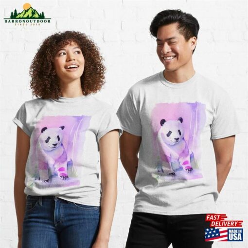 Panda Watercolor Portrait 2 Classic T-Shirt Unisex Hoodie