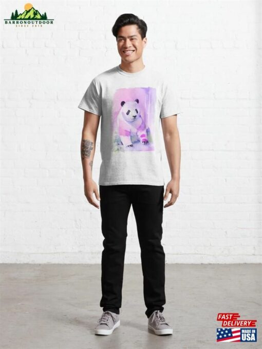 Panda Watercolor Portrait 2 Classic T-Shirt Unisex Hoodie