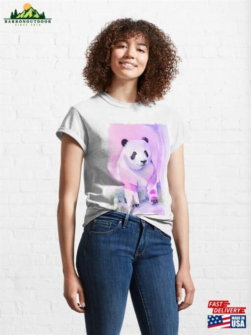 Panda Watercolor Portrait 2 Classic T-Shirt Unisex Hoodie