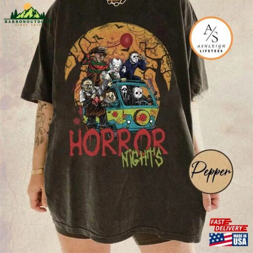 Personalized Vintage Universal Studios Halloween Horror Nights Shirt Retro Scary Movie Characters T-Shirt Hoodie