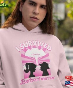 Pink Barbenheimer I Survived Trending Movie Funny Shirt Classic Hoodie Pink Barbenheimer I Survived Trending Movie Funny Shirt Classic Hoodie